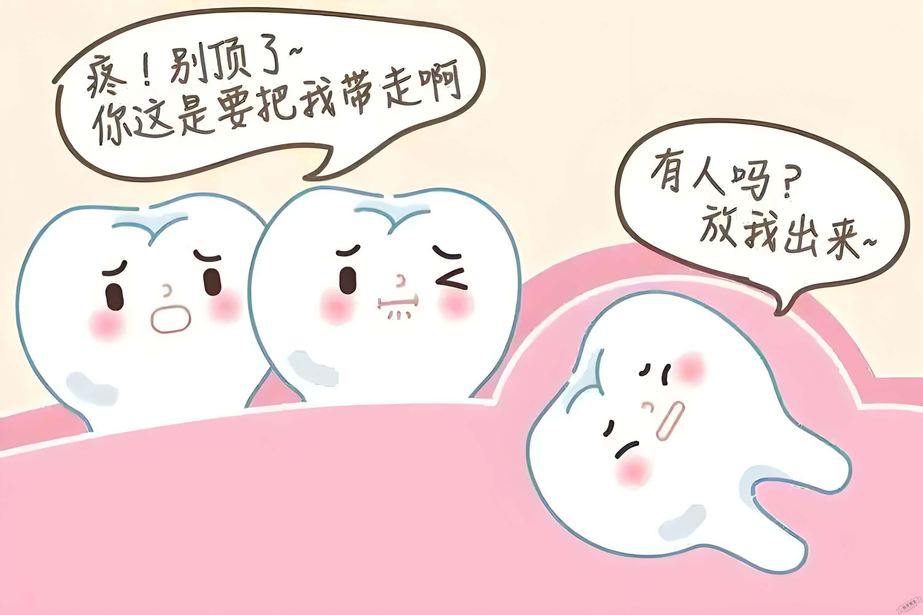 阻生智齿影响示意图